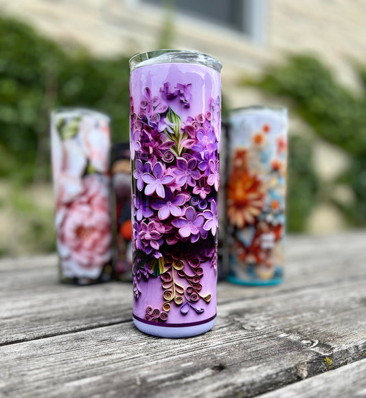 3D Lilac tumbler